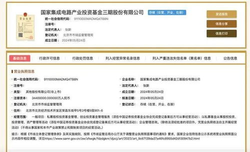 注冊(cè)資本3440億元 國(guó)家大基金三期來了,六大行均參與出資